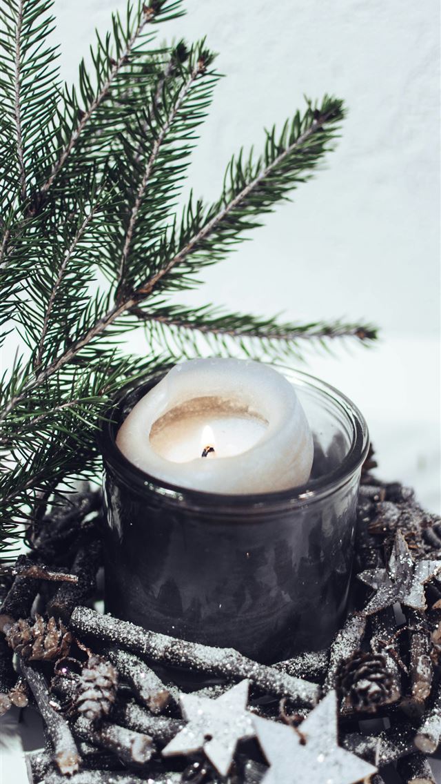 1290x2796 white pillar candle -  iphone 15 Wallpaper