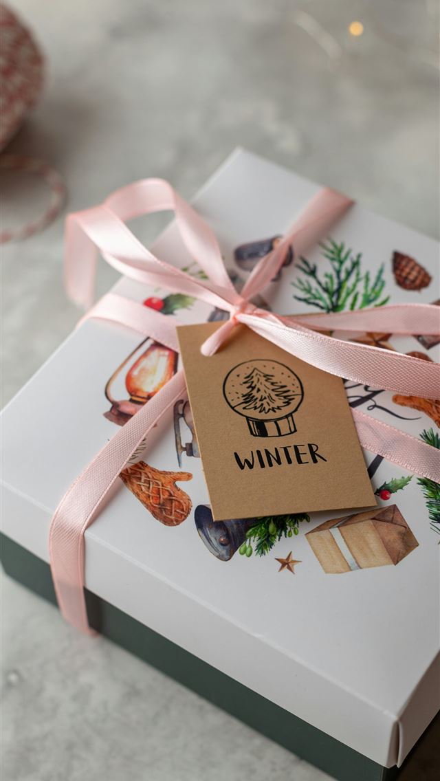 1290x2796 white and pink floral gift box -  iphone 15 Wallpaper