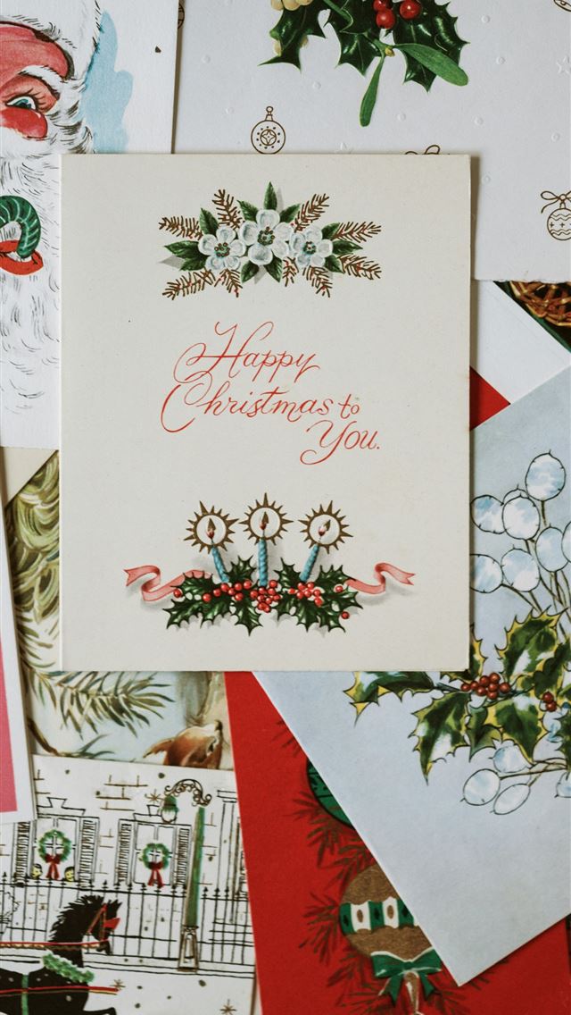 1290x2796 Happy Christmas to You card - pattern iPhone Wallpaper