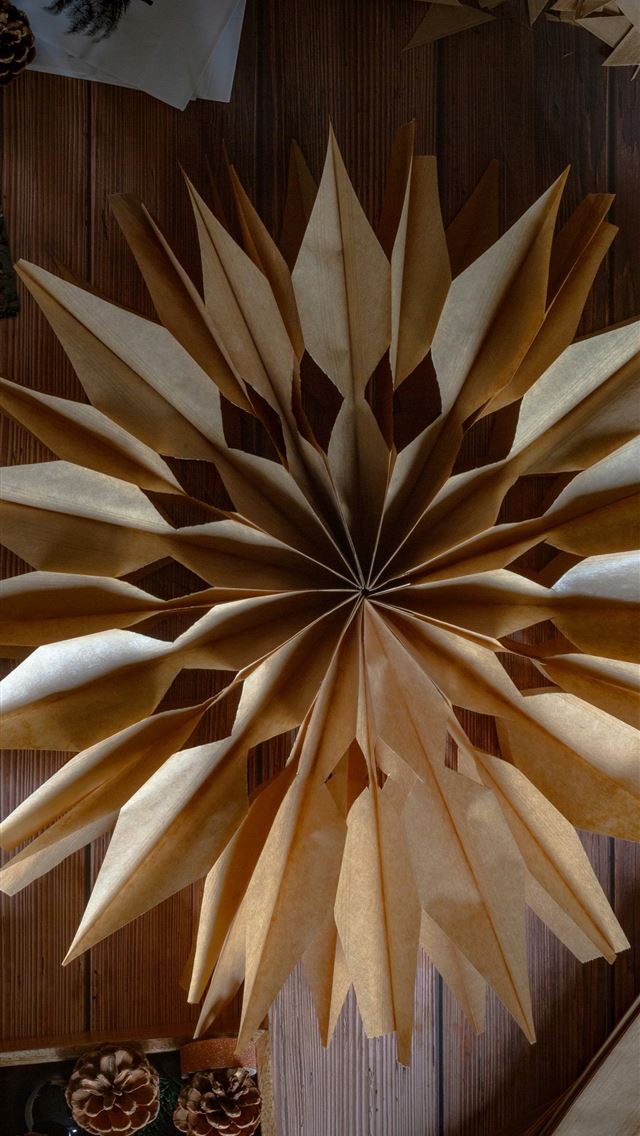 1290x2796 brown wooden flower decor on brown wooden table - paper iPhone Wallpaper