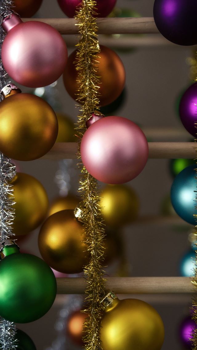 1290x2796 red blue green and yellow baubles - pink iPhone Wallpaper