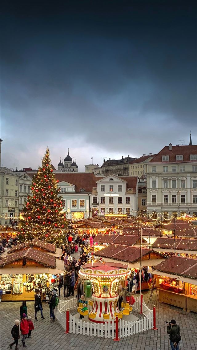1290x2796 people walking on street near buildings during day... - yellow iPhone Wallpaper