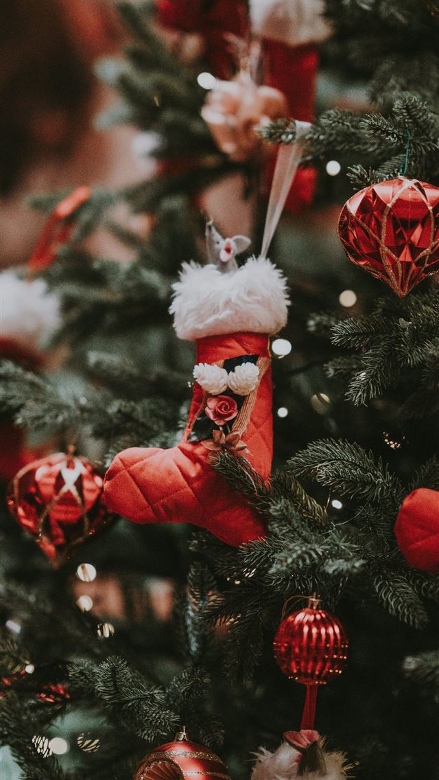 1290x2796 pre lit Christmas tree with assorted Christmas tre... - holiday iPhone Wallpaper
