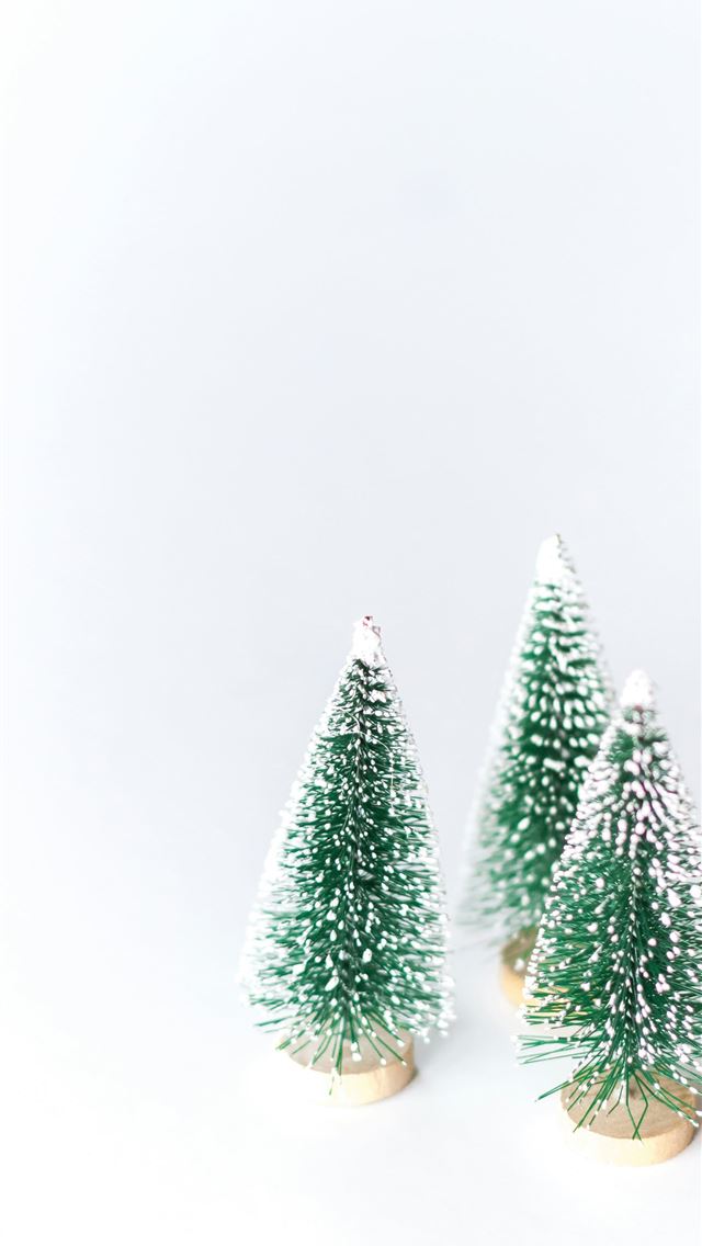 1290x2796 three small green Christmas trees - tree iPhone Wallpaper