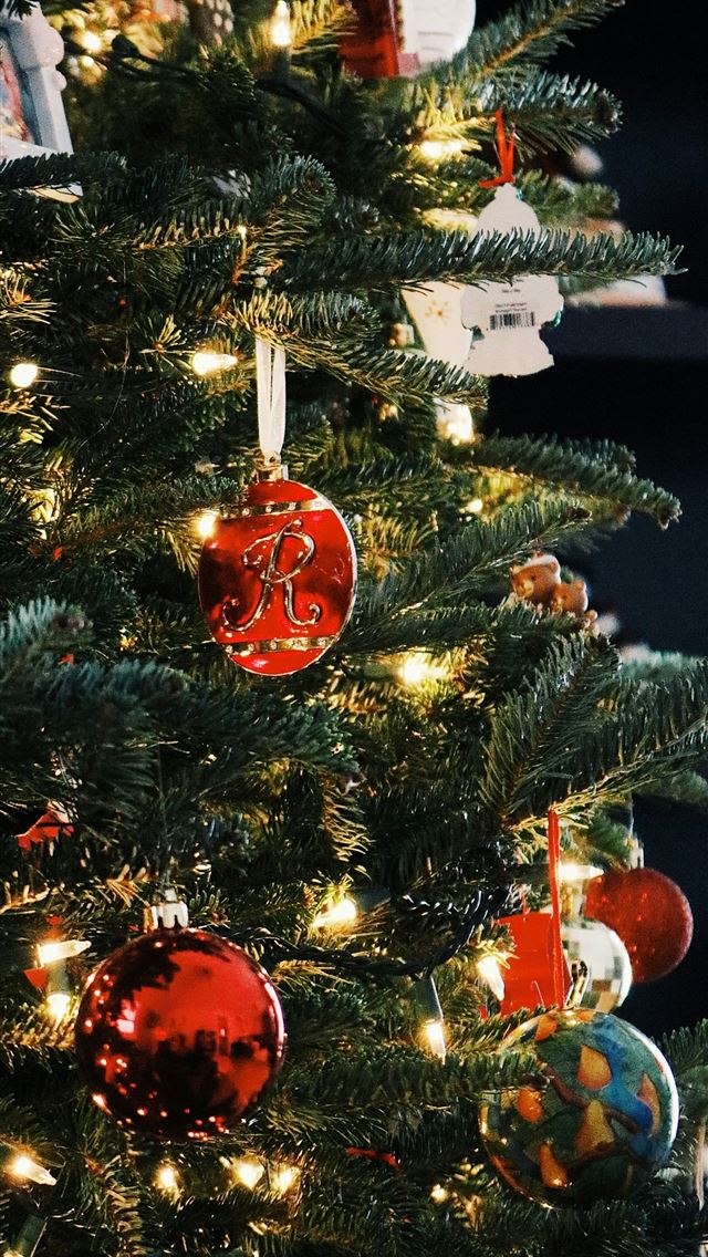 1290x2796 baubles hung on Christmas tree -  iphone 15 Wallpaper
