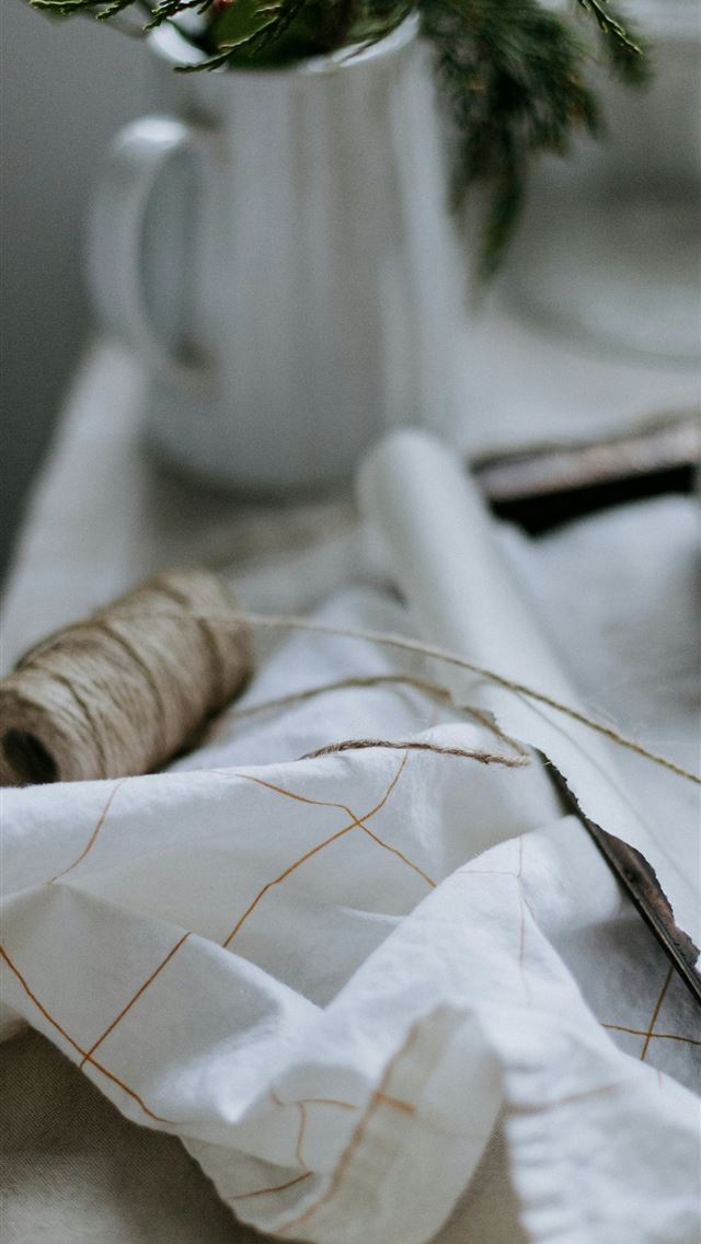 1290x2796 brown thread on white paper - grey iPhone Wallpaper