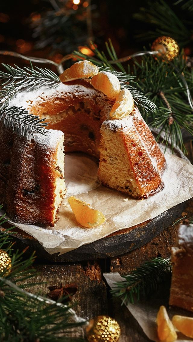 1290x2796 sliced bread on brown wooden board - cake iPhone Wallpaper
