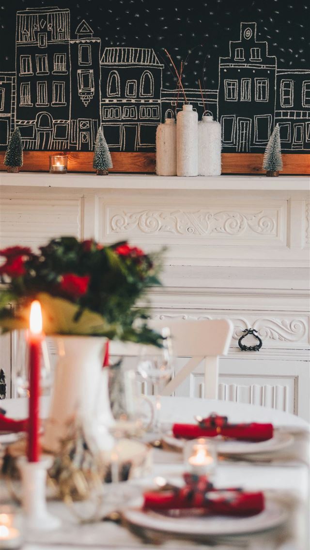 1290x2796 red roses on white ceramic vase on table - red iPhone Wallpaper