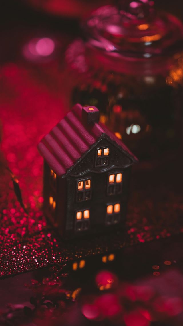 1290x2796 lighted house decors - pink iPhone Wallpaper