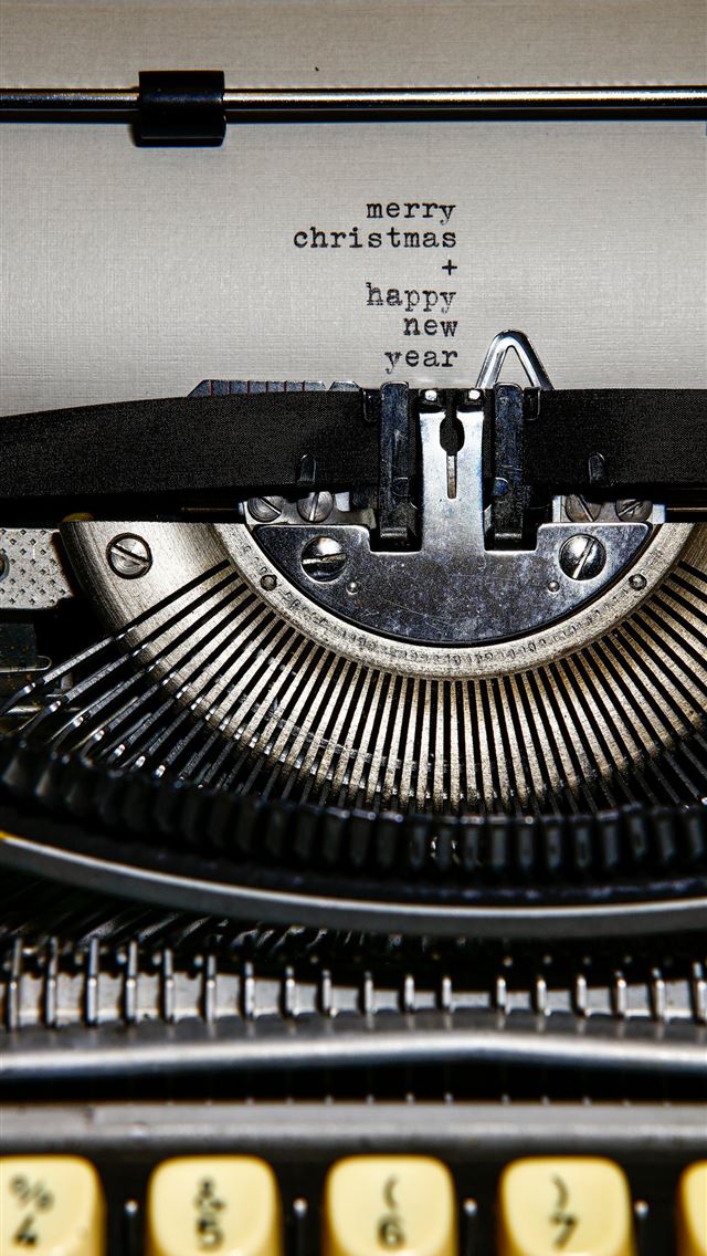 1290x2796 black and white typewriter on white table - christmas iPhone Wallpaper