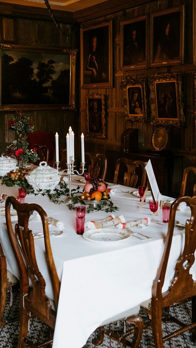 1290x2796 dish and fruits on dining table - christmas iPhone Wallpaper
