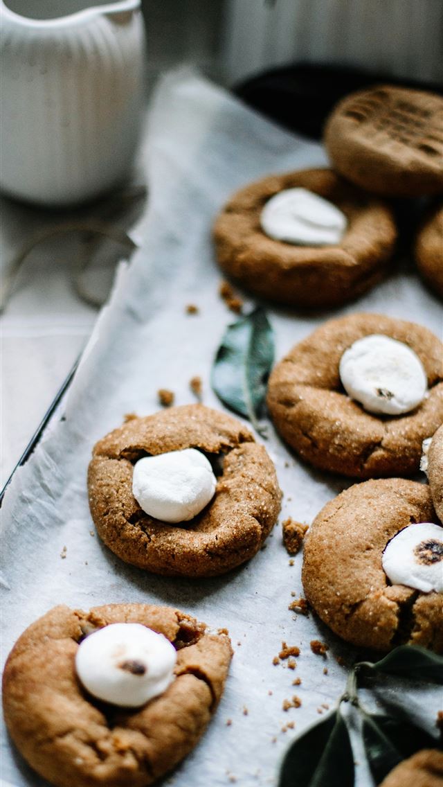 1290x2796 brown cookies on white paper - christmas iPhone Wallpaper