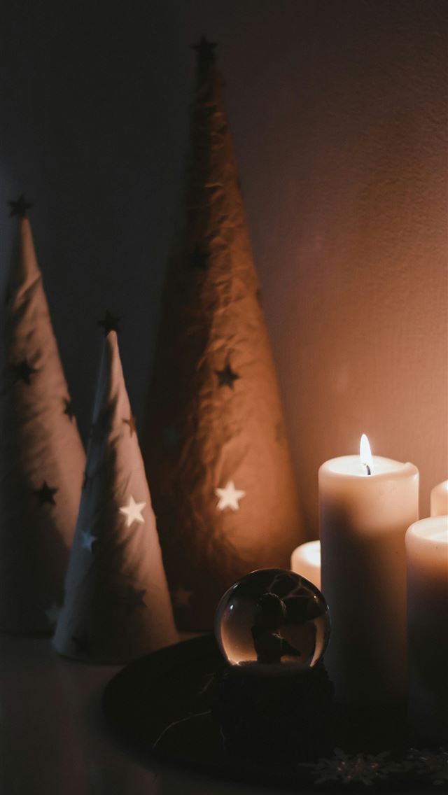 1290x2796 white candles on black steel candle holder -  iPhone Wallpaper