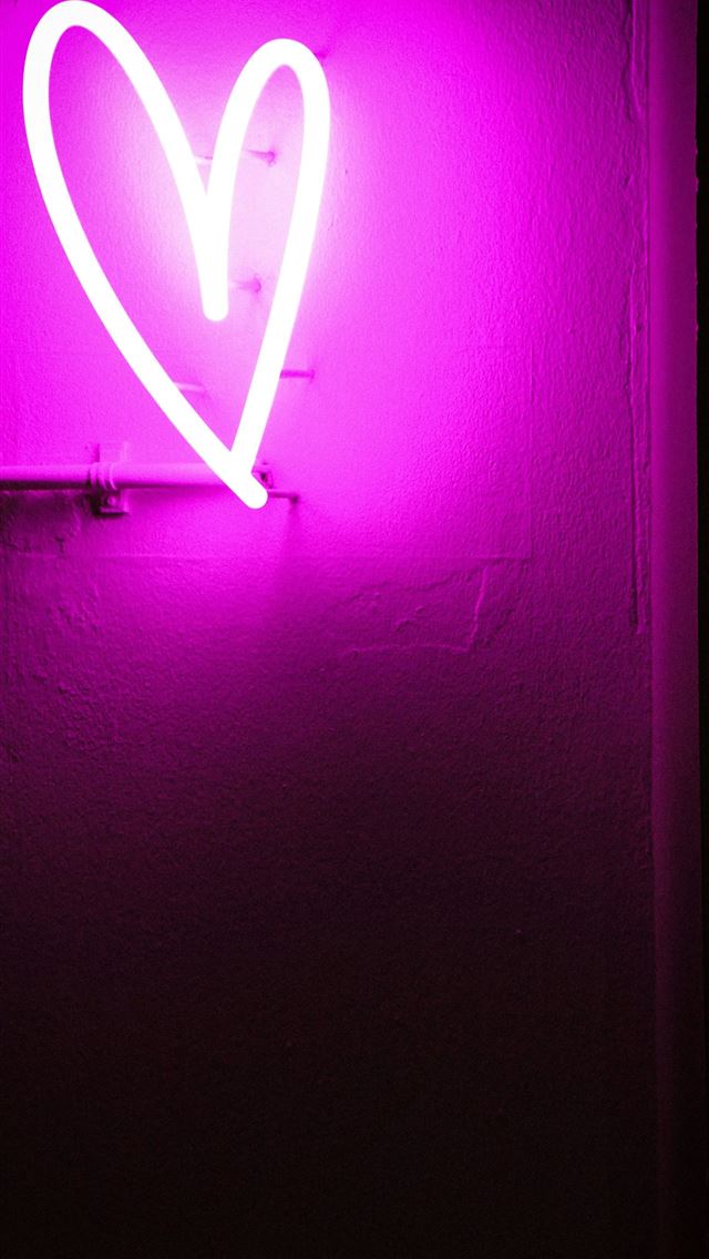 1290x2796 Neon Heart - valentine's day iPhone Wallpaper