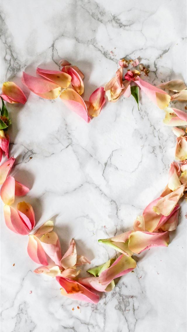 1290x2796 Rose Petal Heart - valentine's day iPhone Wallpaper