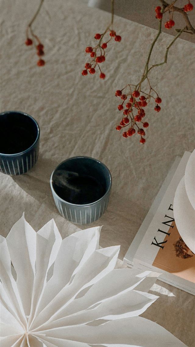 1290x2796 white ceramic bowl on white paper -  iPhone Wallpaper