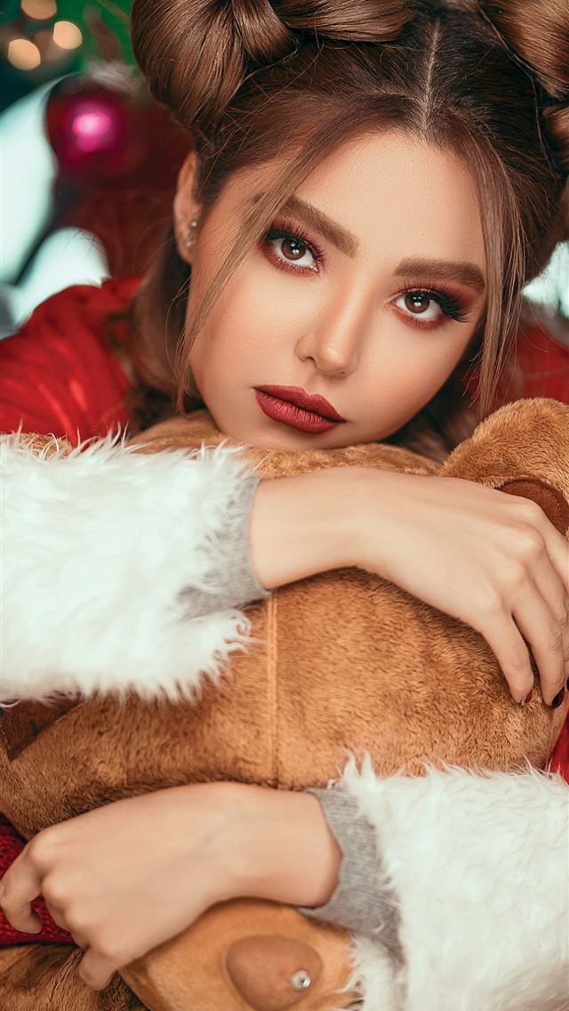 1290x2796 woman hugging bear plush toy -  iPhone Wallpaper