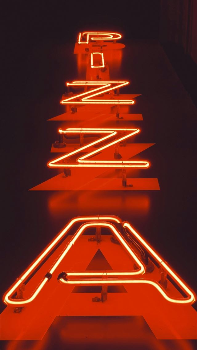1290x2796 red pizza neon signage -  iPhone Wallpaper