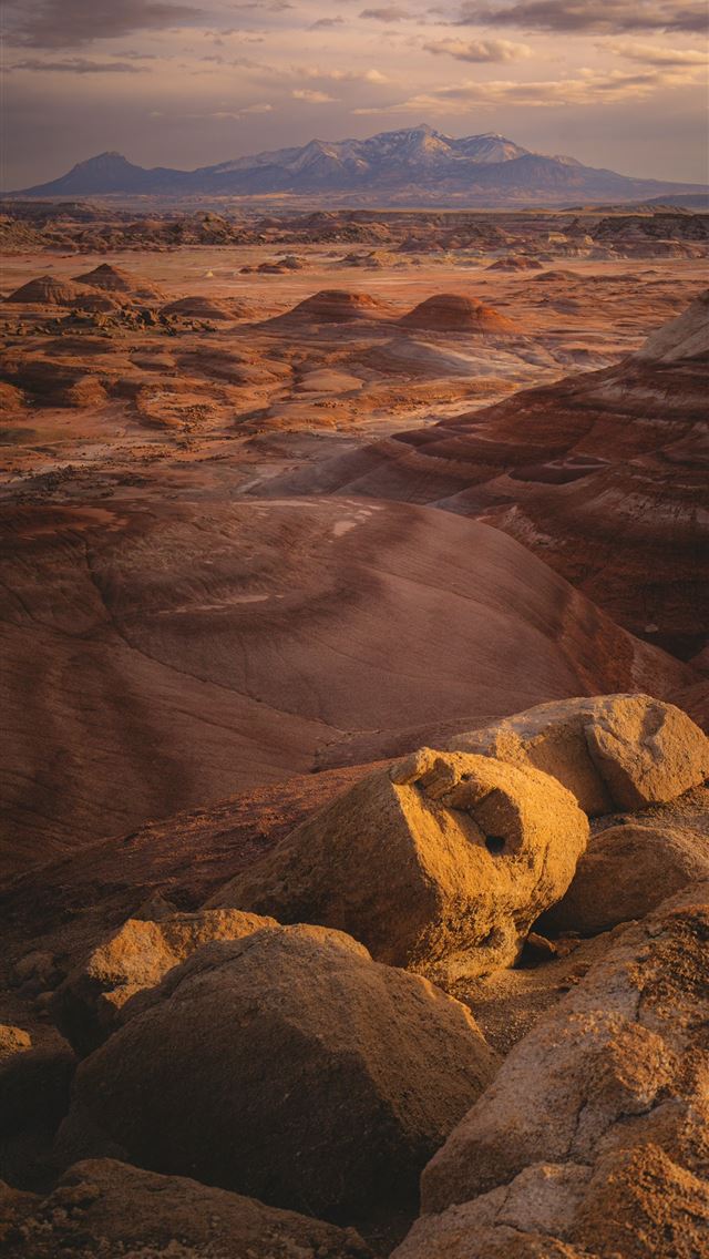 1290x2796 Desert landscape with mountains in the background  -  iPhone Wallpaper