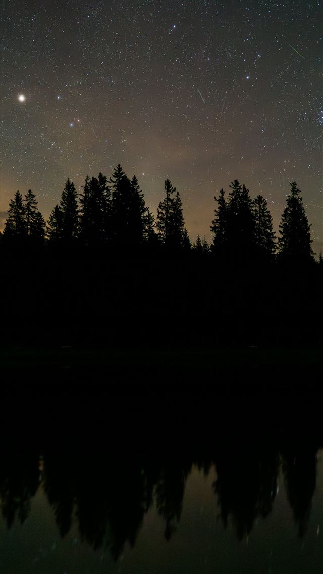 1290x2796 The night sky is reflected in the still water of a... -  iPhone Wallpaper