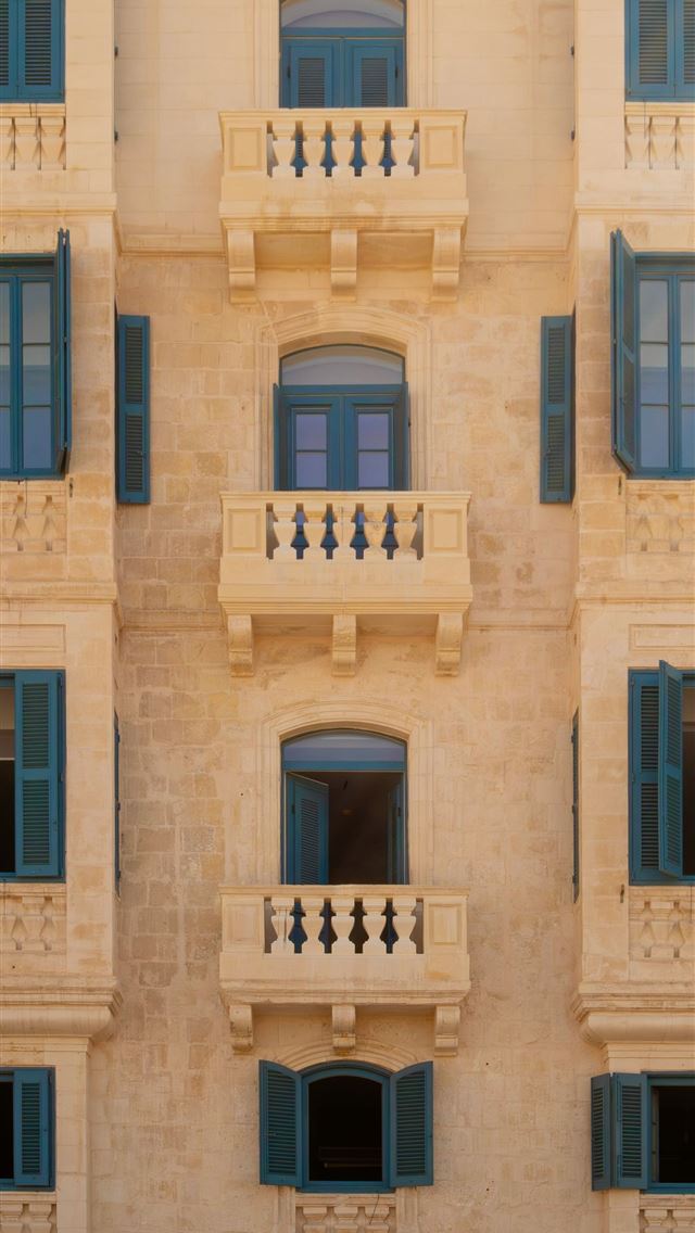 1290x2796 Building facade with open windows and balconies  -  iPhone Wallpaper