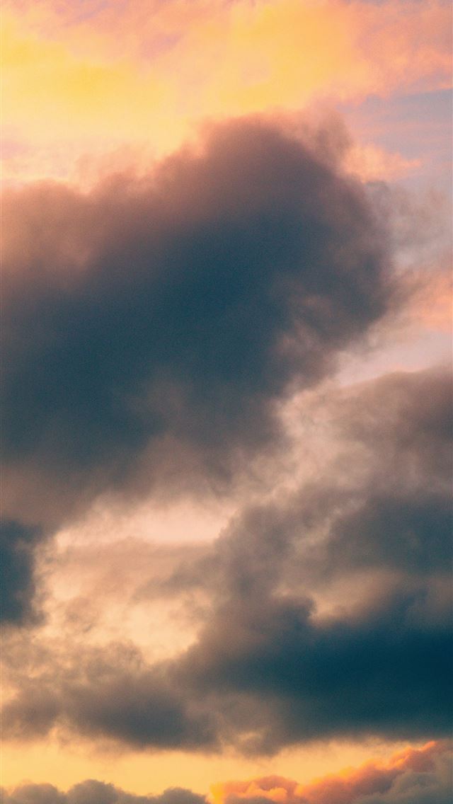 1290x2796 Beautiful sky with fluffy clouds at sunset  -  iPhone Wallpaper