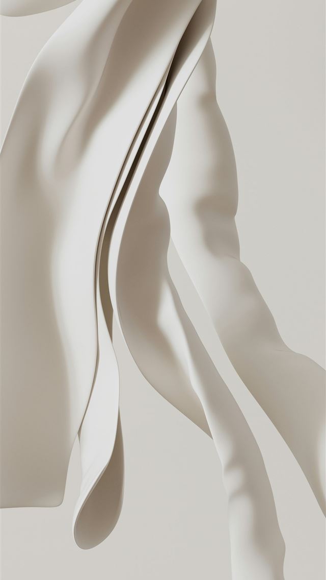 1290x2796 White fabric flows in a graceful abstract way  -  iPhone Wallpaper