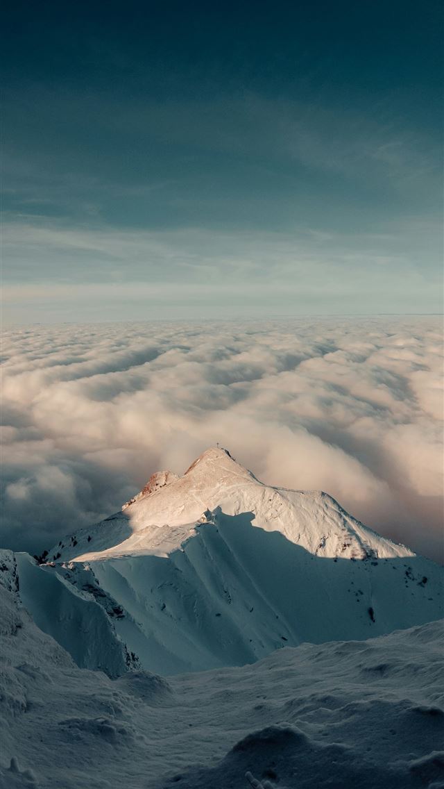 1290x2796 snow covered mountain under white clouds during da... -  iPhone Wallpaper