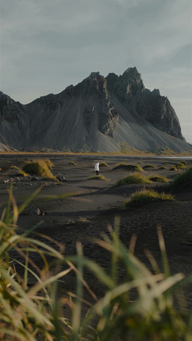 1290x2796 a person standing in a field with mountains in the... -  iPhone Wallpaper