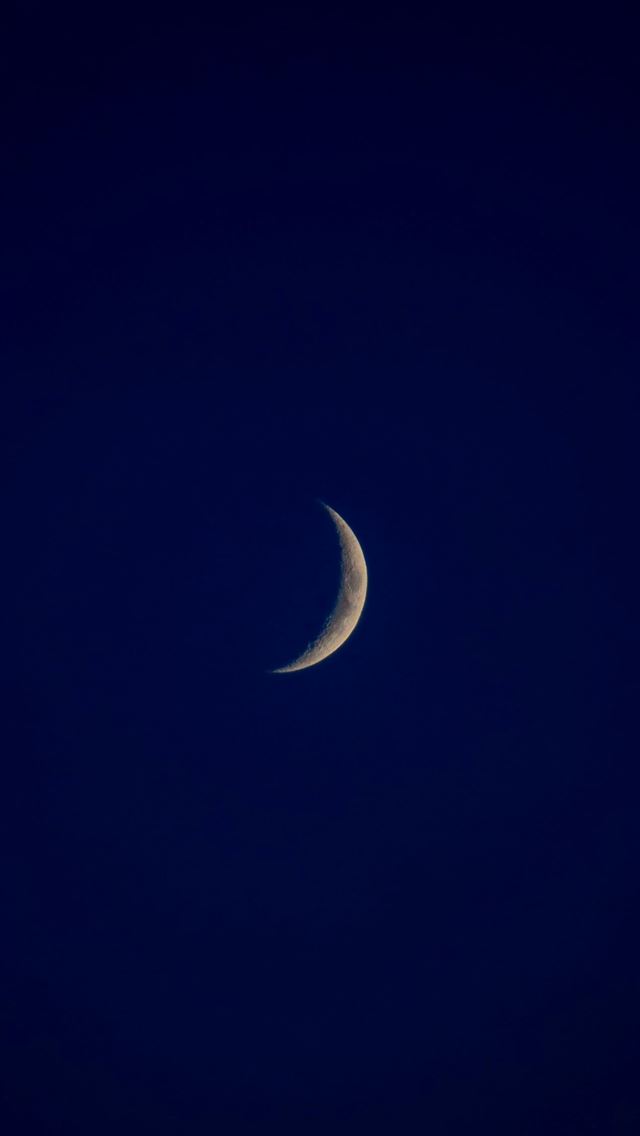 1290x2796 A half moon is seen in the dark sky -  iPhone Wallpaper
