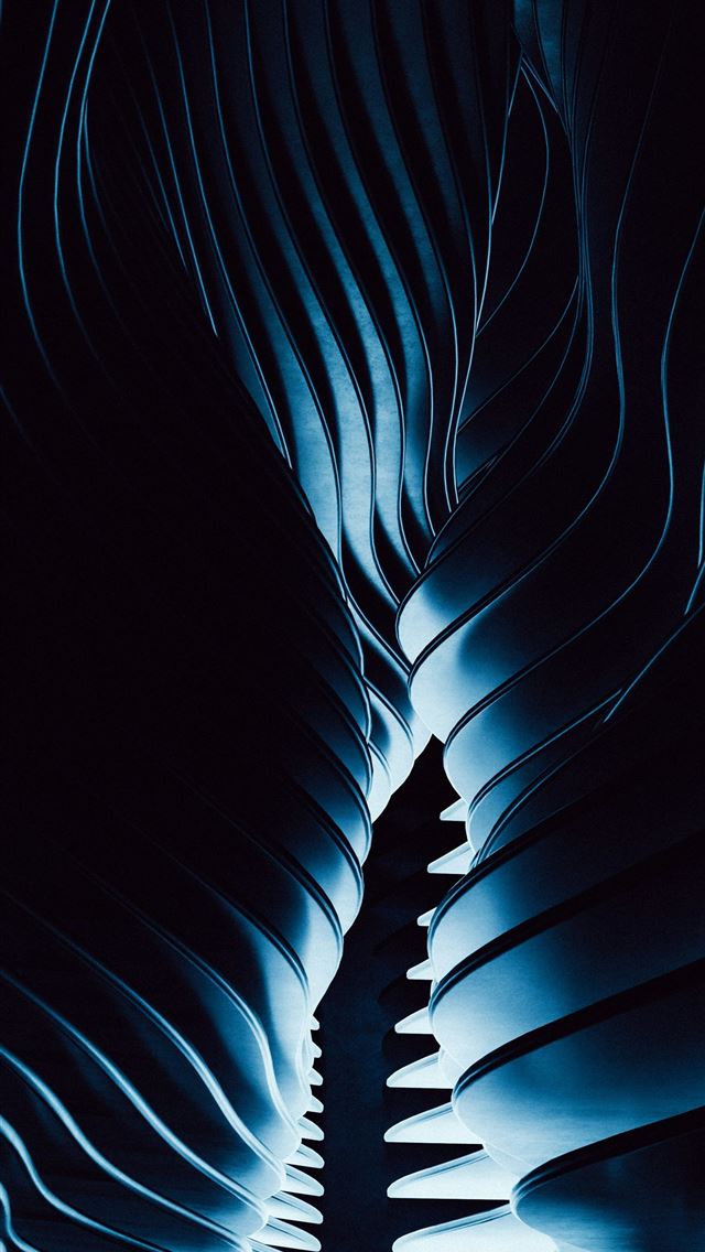 1290x2796 Abstract blue metallic structure with flowing line... -  iPhone Wallpaper