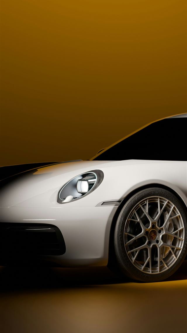 1290x2796 A white sports car with detailed rims  -  iPhone Wallpaper
