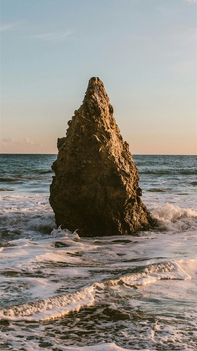1290x2796 rock on seashore -  iPhone Wallpaper