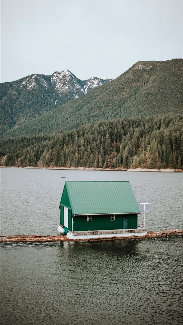 1290x2796 green house in the middle of body of water -  iPhone Wallpaper