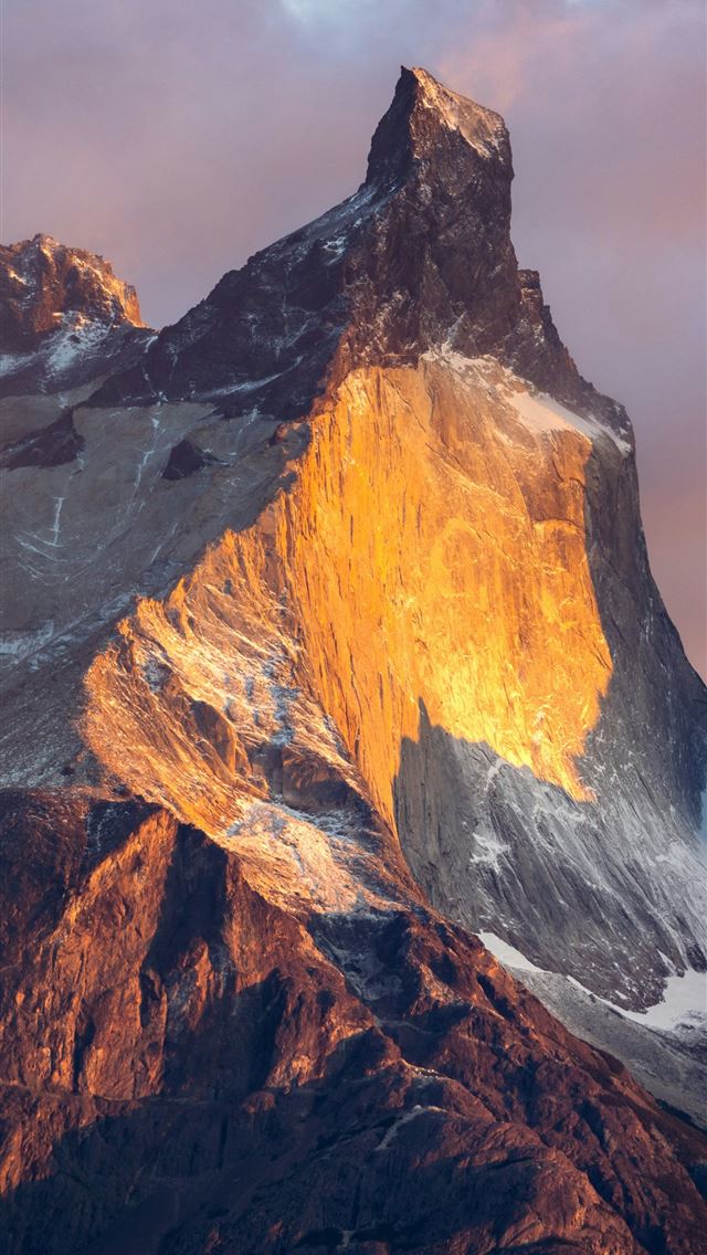 1290x2796 A very tall mountain covered in snow under a cloud... -  iPhone Wallpaper