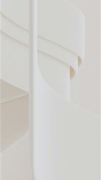 Abstract white spiral staircase with smooth curves wallpaper