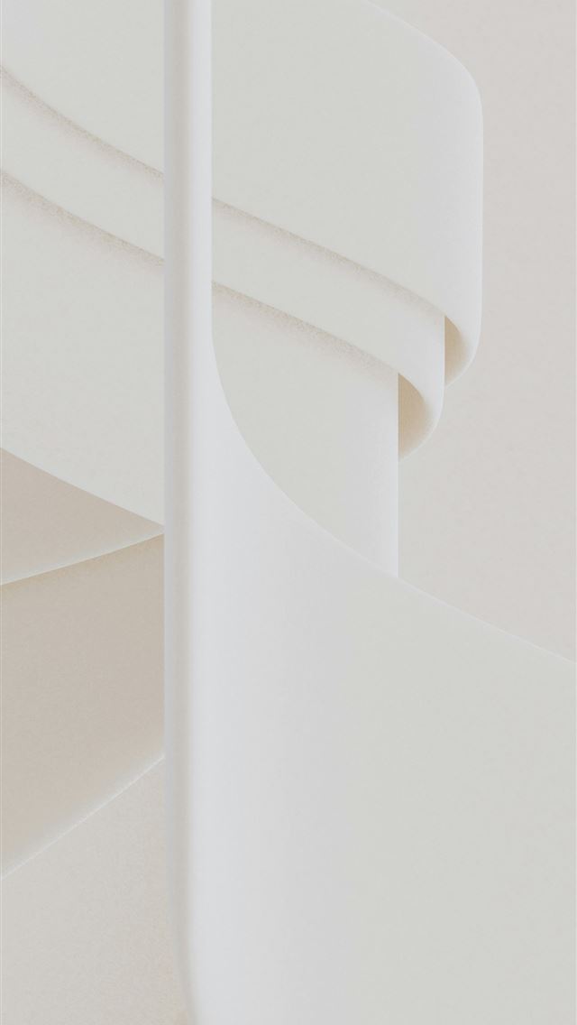 1290x2796 Abstract white spiral staircase with smooth curves - high resolution iPhone Wallpaper