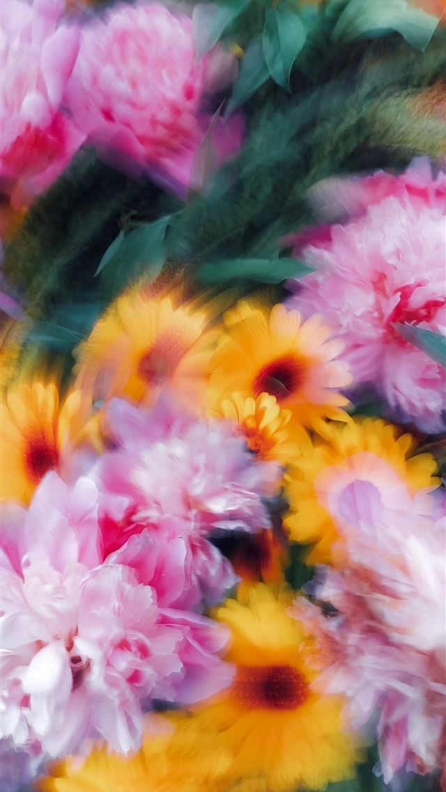 1290x2796 A blurry photo of a bunch of flowers -  iPhone Wallpaper