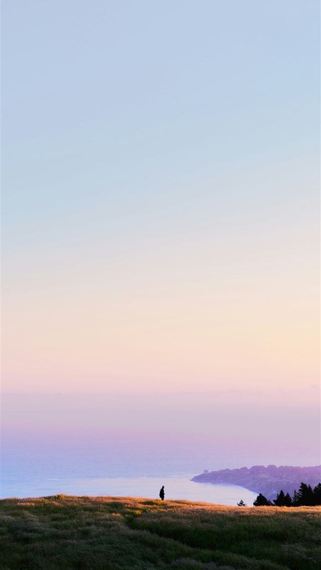 1290x2796 a person standing on top of a grass covered hill -  iphone 13 Wallpaper
