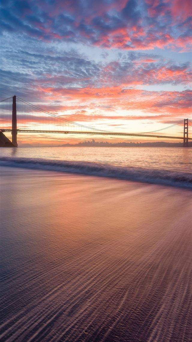 1290x2796 Golden Gate Bridge San Francisco during golden hou... -  iPhone Wallpaper