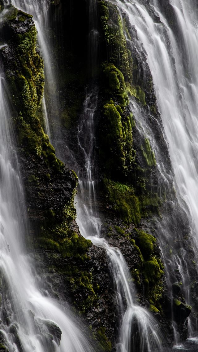1290x2796 water falls in the middle of the forest -  iPhone Wallpaper