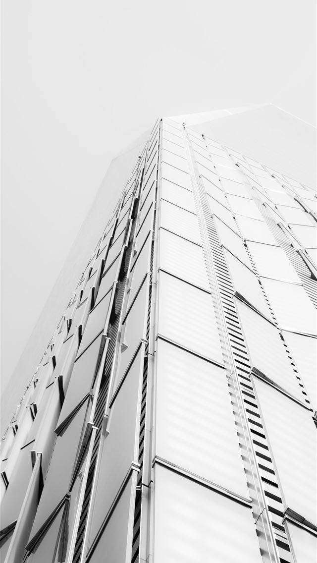 1290x2796 Modern glass skyscraper against a foggy sky -  iPhone Wallpaper
