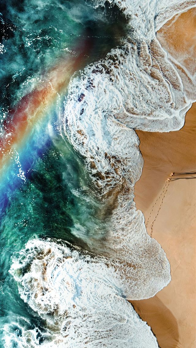 1290x2796 an aerial view of a rainbow in the ocean -  iPhone Wallpaper