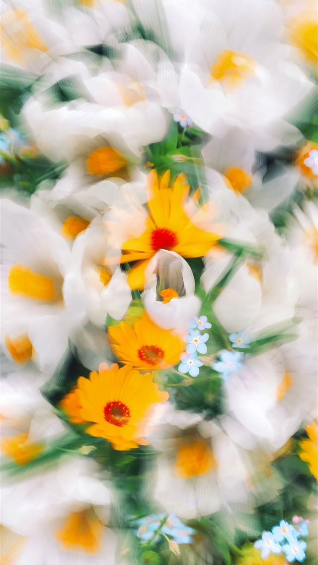 1290x2796 a bunch of white and yellow flowers in a vase -  iPhone Wallpaper