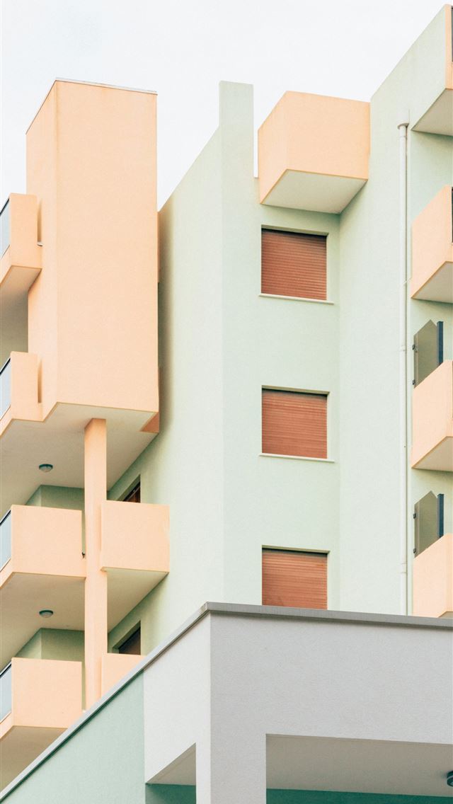 1290x2796 white and pink concrete building -  iPhone Wallpaper