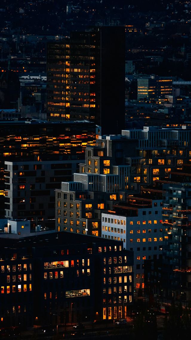 1290x2796 high rise buildings during night time -  iPhone Wallpaper
