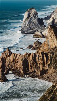 a view of the ocean from the top of a hill wallpaper