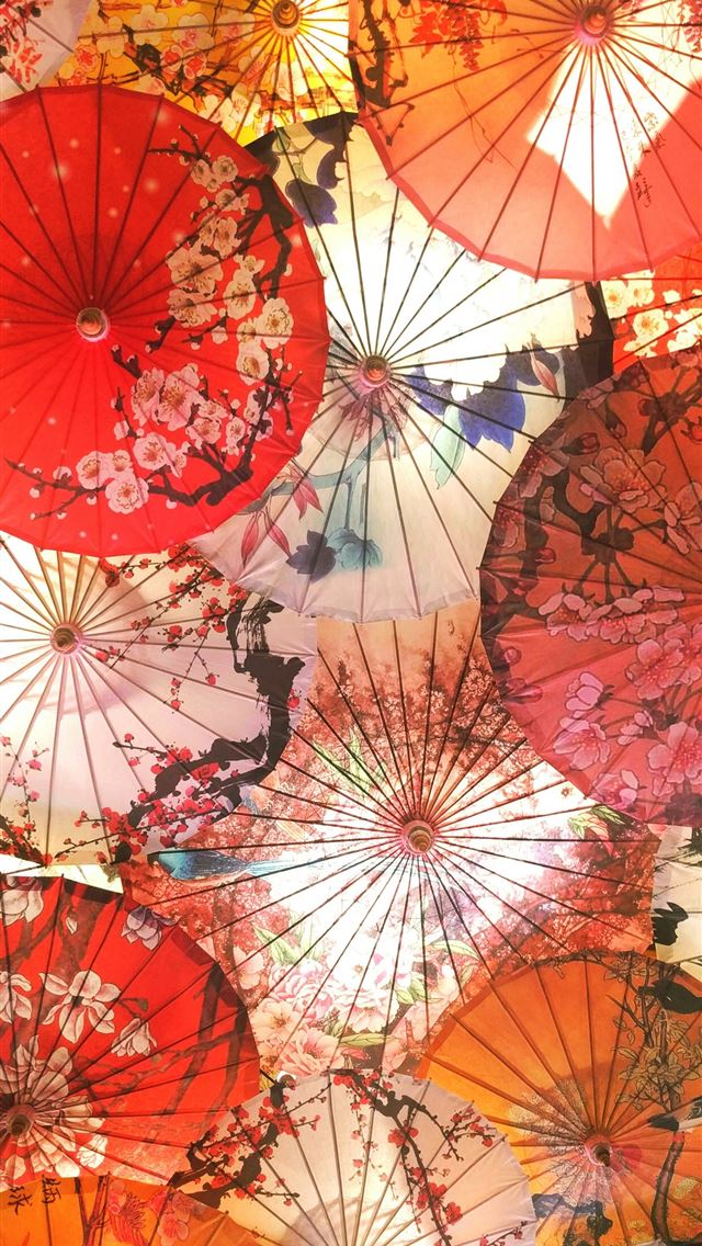 1290x2796 a bunch of umbrellas that are in the air -  iPhone Wallpaper