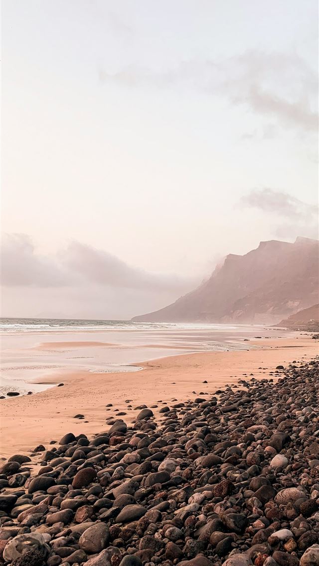 1290x2796 black stones on seashore during daytime - beach iPhone Wallpaper