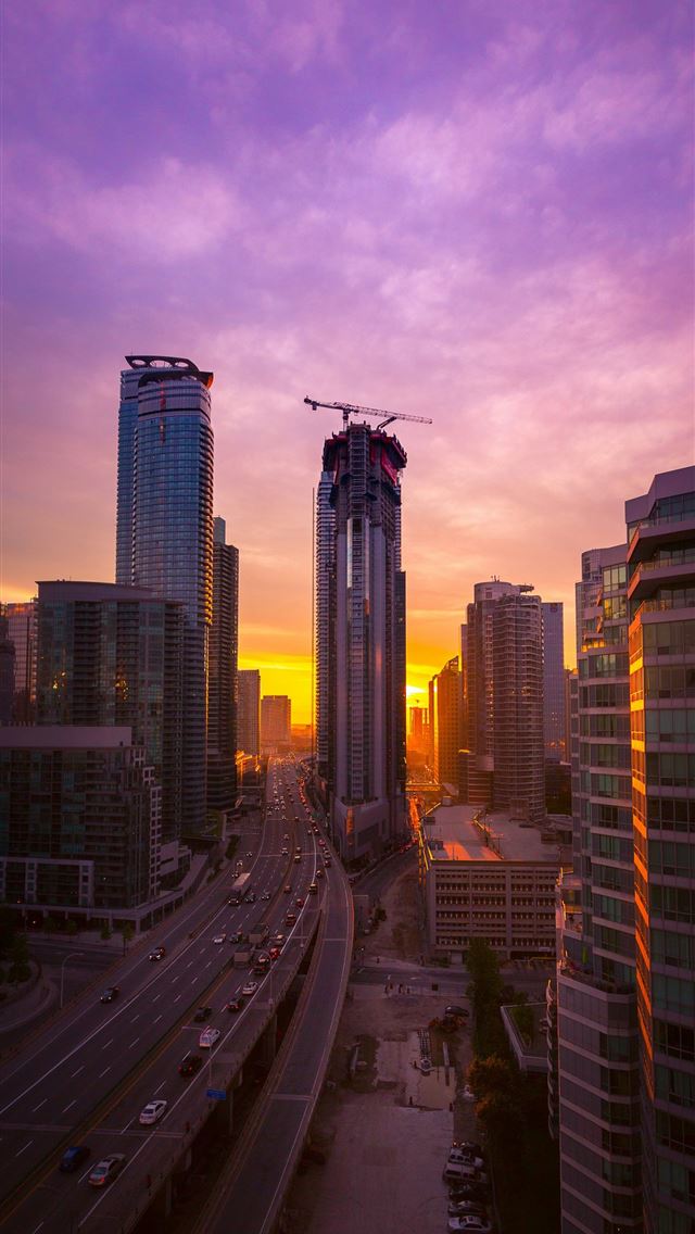 1290x2796 high rise buildings during golden hour -  iPhone Wallpaper